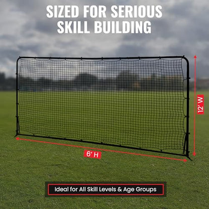 Trigon Sports Soccer Rebounder Net, 6’ x 12’ Bounce Back Net Soccer Goals for Backyard, Easy Setup, Kick Back Trainer for Passing, Ball Control & Volley Practice for Kids, Teens & Adults