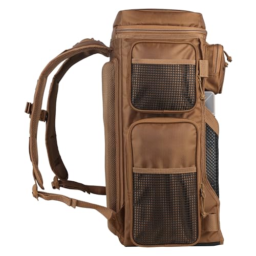 Evolution Fishing Drift Series Tackle Backpack, Outdoor Rucksack w/ 6 Fishing Tackle Trays, Heavy Duty - color: Coyote, size: 3700