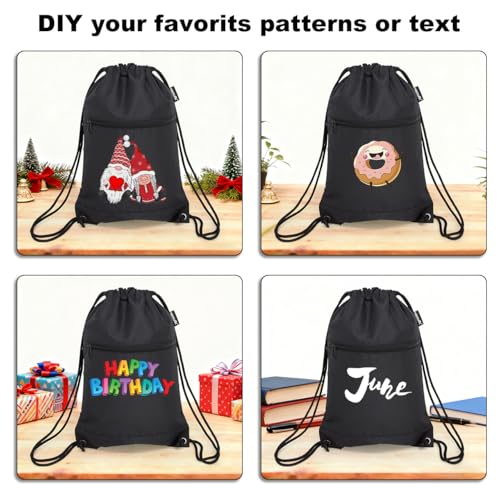 HOLYLUCK Drawstring Bags Backpack Sackpack Cinch Bags for Sports, Gym, Travel, Beach (Black) - color: Black
