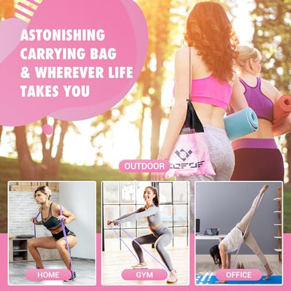 Pull Up Resistance Bands for Women, Thicken Dark Purple Pull Up Assistance Exercise Bands with Training Poster, Resistance Bands for Working Out, Stretching and Physical Therapy(Home Gym)