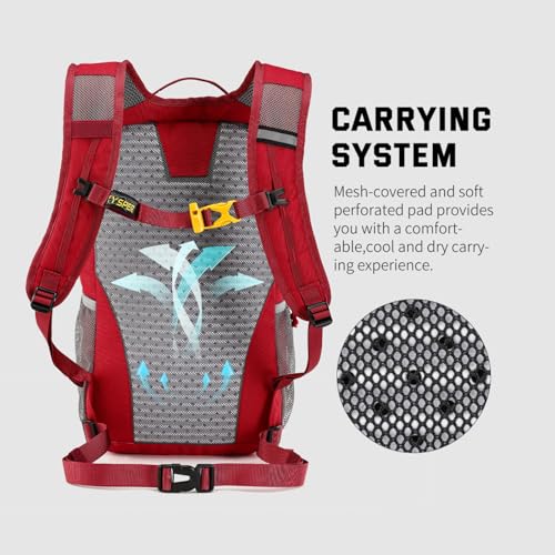 SKYSPER Small Hiking Backpack, 20L Lightweight Travel Backpacks Hiking Daypack for Women Men - color: Lantc20-red, size: 20l