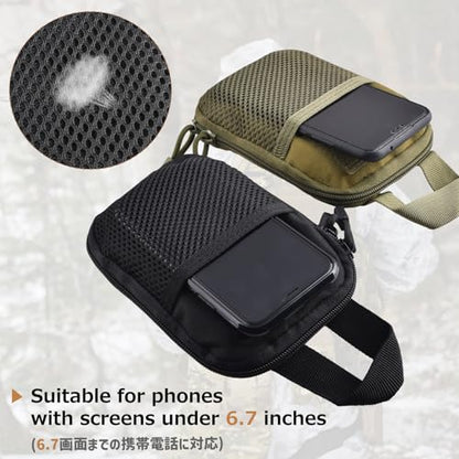 Azarxis Molle Pouches, Tactical Compact EDC Small Utility Pouch Waist Bags Sundries Storage Admin Organize Gear Gadget for Military Backpack - color: #06 Black - 7.09"x5.51" - 2 Pack