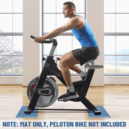Under Desk Elliptical Mat - Non-Slip Exercise Equipment for Peloton Bike, Small Exercise Mat for Desk Workout Equipment - color: Sky Blue