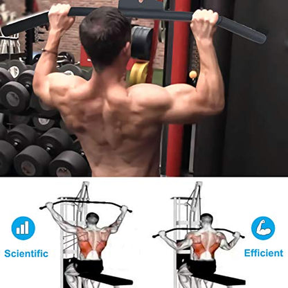 Lat Pulldown Attachments for Cable Machine, 29/39/ 48 Inch Wide Grip Lat Pull down Bar with Non-slip Handle, Lat Bar for Home Gym Tricep Bar Training - color: Combo-1