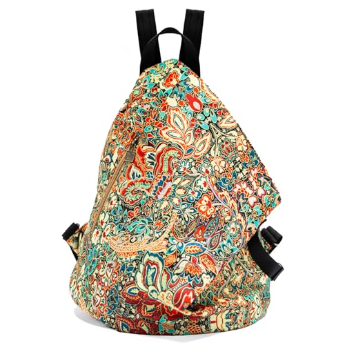 Black Butterfly Boho Backpack Purse for Women, Lightweight Fabric Daypack with Top Handle for Travel & Casual Daily Use - color: 01-yellow
