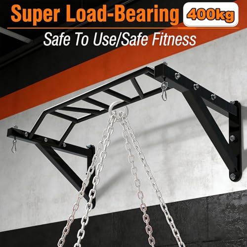 Wall Mounted Pull Up Bar and Dip Station, Heavy Duty Wall Mount Pull-up Chin Up Bar Multifunctional Home Gym Workout Indoor Exercise Equipment Support to 880 Lbs Standards - color: Standards