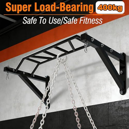 Wall Mounted Pull Up Bar and Dip Station, Heavy Duty Wall Mount Pull-up Chin Up Bar Multifunctional Home Gym Workout Indoor Exercise Equipment Support to 880 Lbs Standards - color: Standards