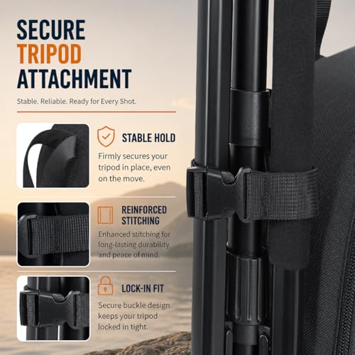 Camera Backpack for Photographers, Professional DSLR Camera Bag - color: Orange