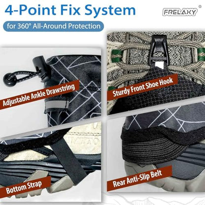 Frelaxy Ultralight Trail Gaiters for Hiking & Running – Breathable, Wear-Resistant Low Shoe Gaiters, Protect Feet from Rocks, Mud, Dust & Debris - color: Black