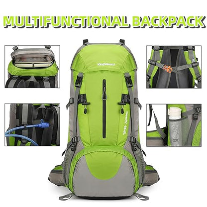 70L Camping Hiking Backpack with Rain Cover Waterproof Backpacking Backpack for Hiking Treeking Climbing Outdoor - color: Green