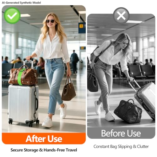 Adjustable Luggage Connector Straps for Suitcases, Add a Bag Elastic Belt - color: Black