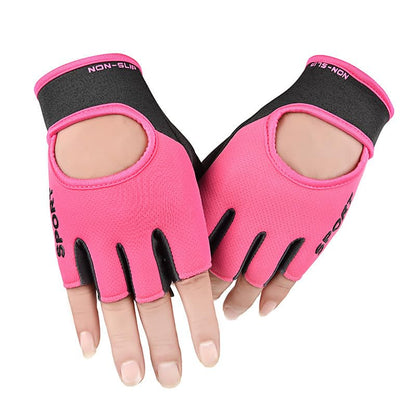 Mealah Men & Women Breathable Workout-Glove - UV Protection Fingerless Gym Gloves for Fitness Rowing Cycling - color: Pink