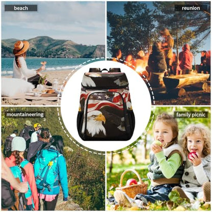 Tropical Pineapples Fruits Cooler Backpack Insulated Leak Proof Beach Cooler Bag Soft Lunch Picnic Hiking Camping Backpack Cooler - color: silver2