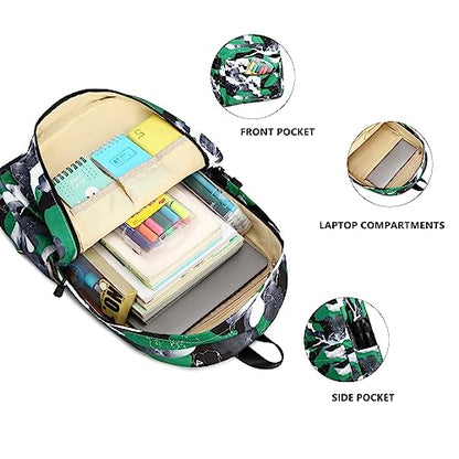 Lmwzh Backpack For Boys Girls Elementary Waterproof teen School Bags Kids Bookbag Lightweight Camo Green - color: Green