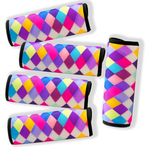 Suitcase Tags Identifiers-Luggage Handle Wrap Travel Luggage identifiers For Suitcases Unique Travel essentials for Airplane/Flying/Luggage (Colorful Check) - color: Colorful Check