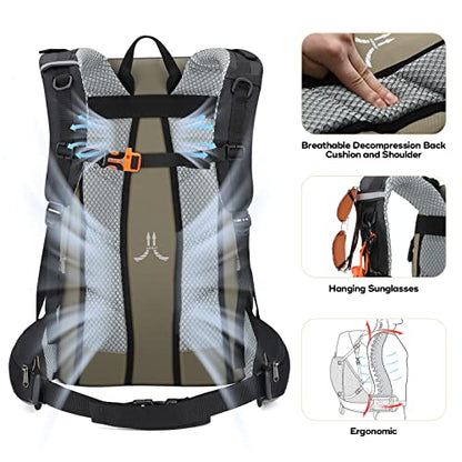 Maelstrom Hiking Backpack,Camping Backpack,50L Waterproof Hiking Daypack with Rain Cover,Lightweight Travel Backpack,Khaki - color: 50l Khaki, size: 50L