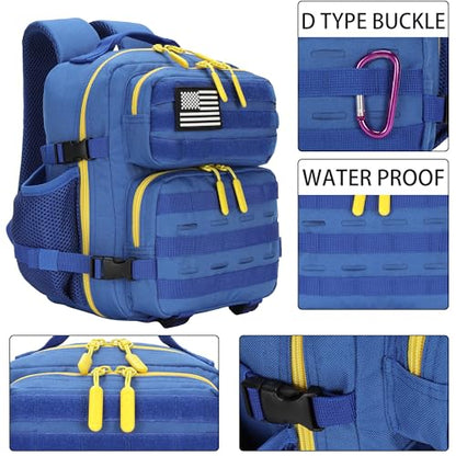 9L Mini Tactical Backpack for Men and Women Tactical Backpack Small for Hiking Small Tactical Bag Fitness Pack - color: Blue
