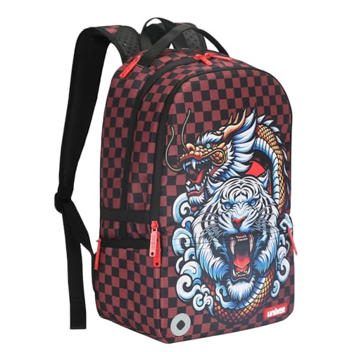 Graffiti Backpack, Designer Laptop Backpack for 15.6 Inch Work,Water Resistant Backpack Computer Bag, DragonTiger - color: Dragontiger