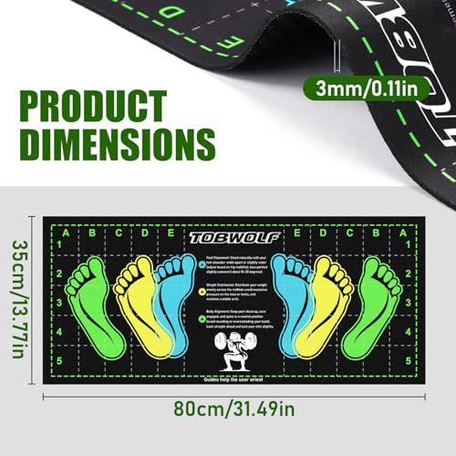 31.5'' X 13.8'' Non-Slip Squat Mat with Foot Position, Pro-Grade Exercise Mat Great for Squats, Leg and Lunges, Improving Muscle Activation, Versatility and Safety, Ideal for Home Fitness Enthusiasts - color: Black