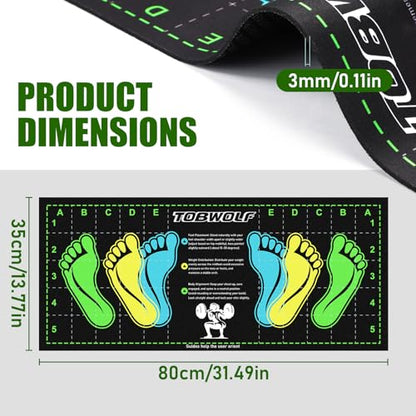31.5'' X 13.8'' Non-Slip Squat Mat with Foot Position, Pro-Grade Exercise Mat Great for Squats, Leg and Lunges, Improving Muscle Activation, Versatility and Safety, Ideal for Home Fitness Enthusiasts - color: Black