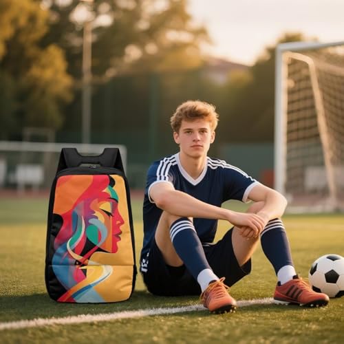 Basketball Backpack With Separate Ball Compartment And Shoes Fit Basketball Volleyball Football - color: Art