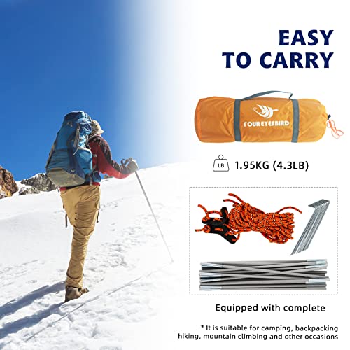 7.2 × 4 × 4 Feet Single Backpack Tent, Waterproof Camping and Hiking Tent can be Used by One Person, Light and Durable - color: Orange