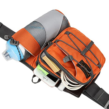 Waist Pack with Water Bottle Holder for Running Walking Hiking Fanny Pack Hydration Belt - color: Orange