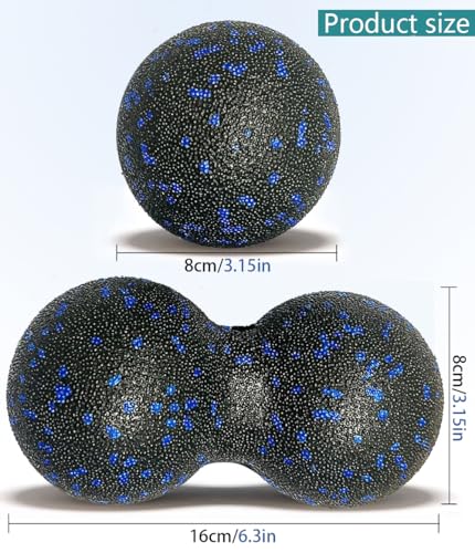 Peanut Massage Ball - Double Lacrosse Massage Ball & Mobility Ball for Physical Therapy - Deep Tissue Massage Tool for Myofascial Release, Muscle Relaxer, Acupoint Massage