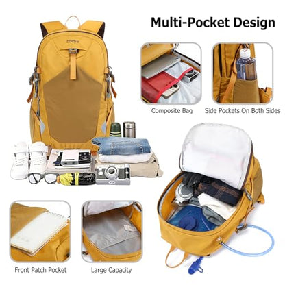 35L Hiking Backpack Waterproof Rucksack Large Lightweight Daypack with Reflective Strip Durable Nylon Backpack for Women Men Camping Climbing Travel Outdoor Sports Purple - color: Purple