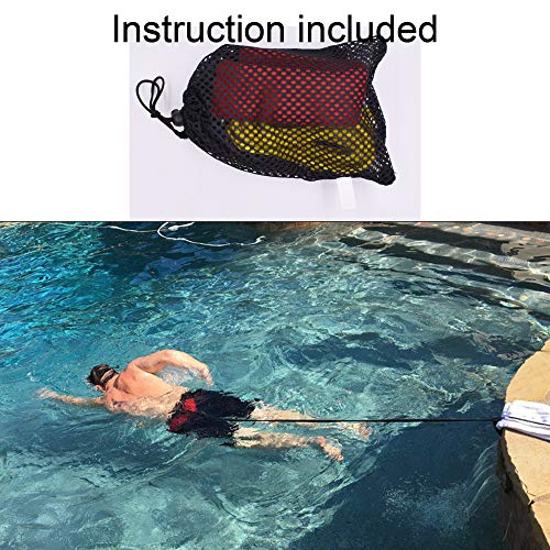 YYST Swimming Bungee Resistance Training Belt Swim Exerciser Tether (One Waist Belt, Bungee Cord, Storage Bag)