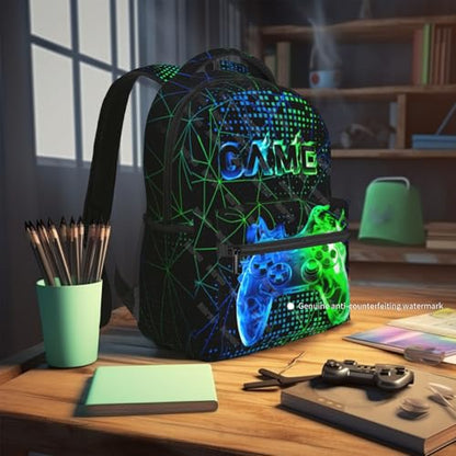 School Backpack For Boys Gaming Boys Backpack Cool Game Bookbag For Kids Children Elementary Middle School Ages 6-18 Video Game Back Pack - color: Game