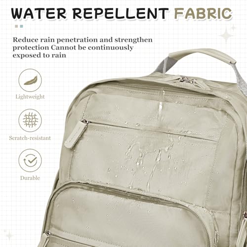 Casual Laptop Backpack for Women Work Travel Daypack Bags, Lightweight Waterproof Backpacks with 2 Large Main Compartments, Anti Theft Slim Sturdy Back Pack, 15” Laptop Sleeve, Brown - color: Brown