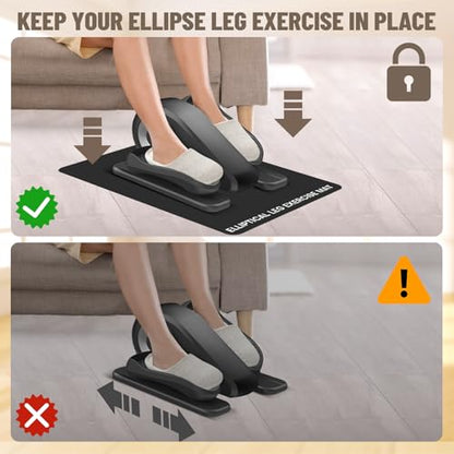 Under Desk Elliptical Mat - Non-Slip Exercise Equipment for Peloton Bike, Small Exercise Mat for Desk Workout Equipment - color: Black 2