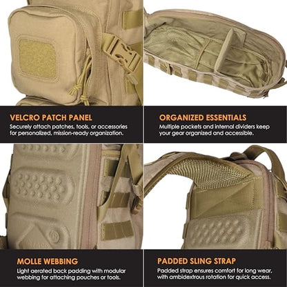Evac Plan-B(TM) Sling Pack w/ MOLLE by Hazard 4(R) - Coyote - color: Coyote, size: Evac Plan-B