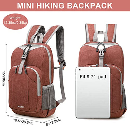 G4Free Mini 10L Hiking Daypack Small Hiking Backpack Cycling Compact Shoulder Backpack Outdoor for Men Women - color: Brick Red