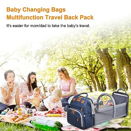 Astro alan Baby Diaper Bags with Changing Station, Waterproof Diaper Bag Backpack for Moms Dads with USB Charging Port, Baby Shower Gifts, Large Capacity diaper backpack, Blue - color: Blue