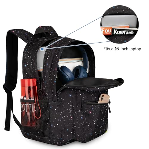 Goloni Lightweight Laptop Backpack 1.1Lbs, 26L Wear-Resistant Water Resistant Backpack with Laptop Compartment for Men Women - color: Starry Black