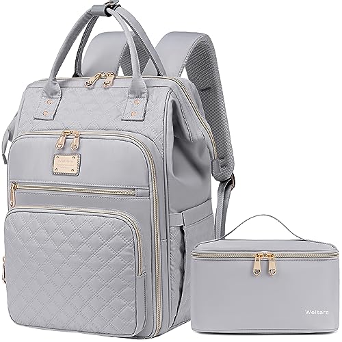 Weitars Lunch Backpack For Women,15.6 Inch Laptop Backpacks For Womens Back pack, Travel Backpacks,Work Backpack For Women (Gray) - color: Gray