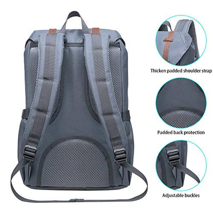 KAUKKO Laptop Outdoor Backpack Traveling Daypack Hiking Rucksack Large Capacity Bag Fits 15.6"(5-7-Grey(2PC)-NEW) - color: 5-7-grey(2pc)-new
