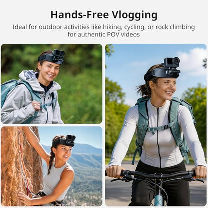 SMALLRIG Head Strap Mount with Magnetic Quick Release One-Click Button Adapter Base Adjustable Fit, for Hero 13/12/11/10/9 Black, for DJI Osmo Action 6/5 Pro/4/3, for Insta360 Ace Pro 2-5724 - style: Head Strap