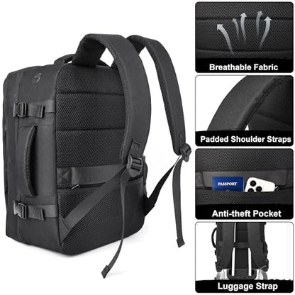DEYACE Travel Backpack for Men Women, TSA Approved Carry On Backpack 17x13x8 Personal Item Size Airplane Approved Weekender Bag, Water Resistant Lightweight Laptop Daypack for Flight