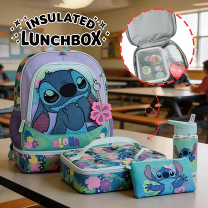 BIOWORLD Womens Kid Lilo & Stitch Backpack Set (Little Kid/Big Kid) Purple Onesize - color: Set Lilo & Stitch Purple, size: 16 Inches