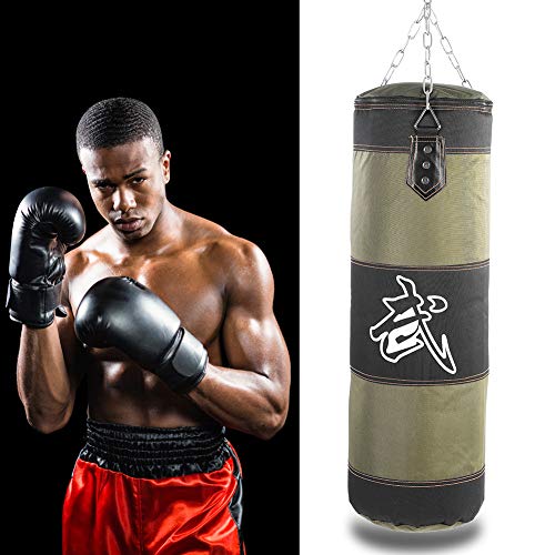 Bnineteenteam Heavy Punching Bag,Training Boxing Bag with Chain for Adults Men Women(Empty) - color: Green, size: 80 cm