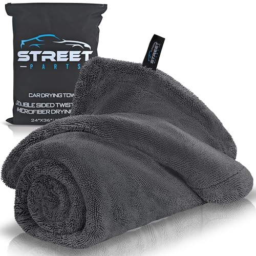 Car Drying Towel 24"x36" 1400GSM Edgeless Microfiber Towel, Ultra-Absorbent Auto Detailing Towel with Twisted-Loop Fiber Design, Streak Free, Lint Free Drying for Cars, SUVs, & Trucks