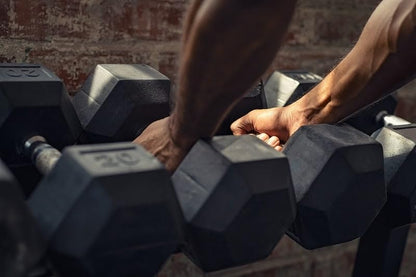 Fitvids Rubber Encased Hex Dumbbell – 35LB – 35LB Pair – Black