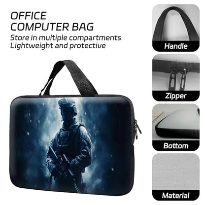14 15 15.4 15.6 inch Laptop Handle Bag Computer Bag, Pouch Holder Notebook Sleeve Cover Soft Case Compatible for Dell,Lenovo,Toshiba HP, Asus Notebook-Handsome Sniper - color: Handsome Sniper