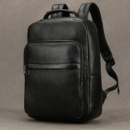 LUUFAN Genuine Leather Shoulder Bag Men Women Casual Backpack Slim Daypack Laptop Rucksack Business Travel Outdoor Bag - color: Style A-8019h