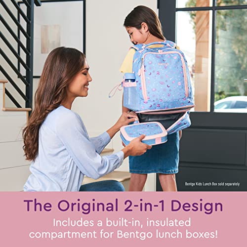 Bentgo Kids 2-in-1 Backpack & Insulated Lunch Bag - Durable 16” Backpack & Lunch Container in Unique Prints for School & Travel - Water Resistant, Padded & Large Compartments (Lavender Galaxy) - color: Lavender Galaxy