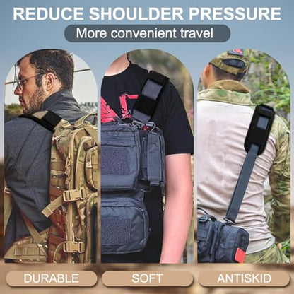 ZINZ 2-Pack Universal Shoulder Pad with Ultra Thick Cushion for Bag Luggage Bag Crossbody, Plus Long & Anti-Slip & Breathable,Black - color: Black