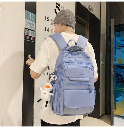 Student Backpack for Teen Girls Boys Preppy Elementary Middle School College Bookbags Cute Aesthetic Trendy Daypack (Blue) - color: Blue